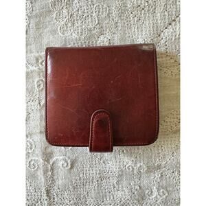 Vintage Coach wallet Continental Leather Bifold Kisslock red burgundy
